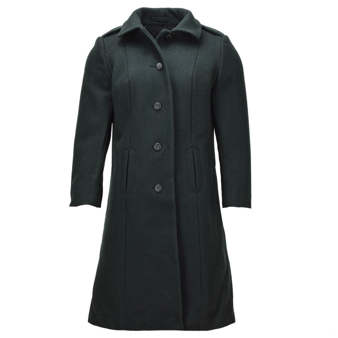 Originele wollen overjas voor dames van het Canadese leger, militair surplus, donkergroen