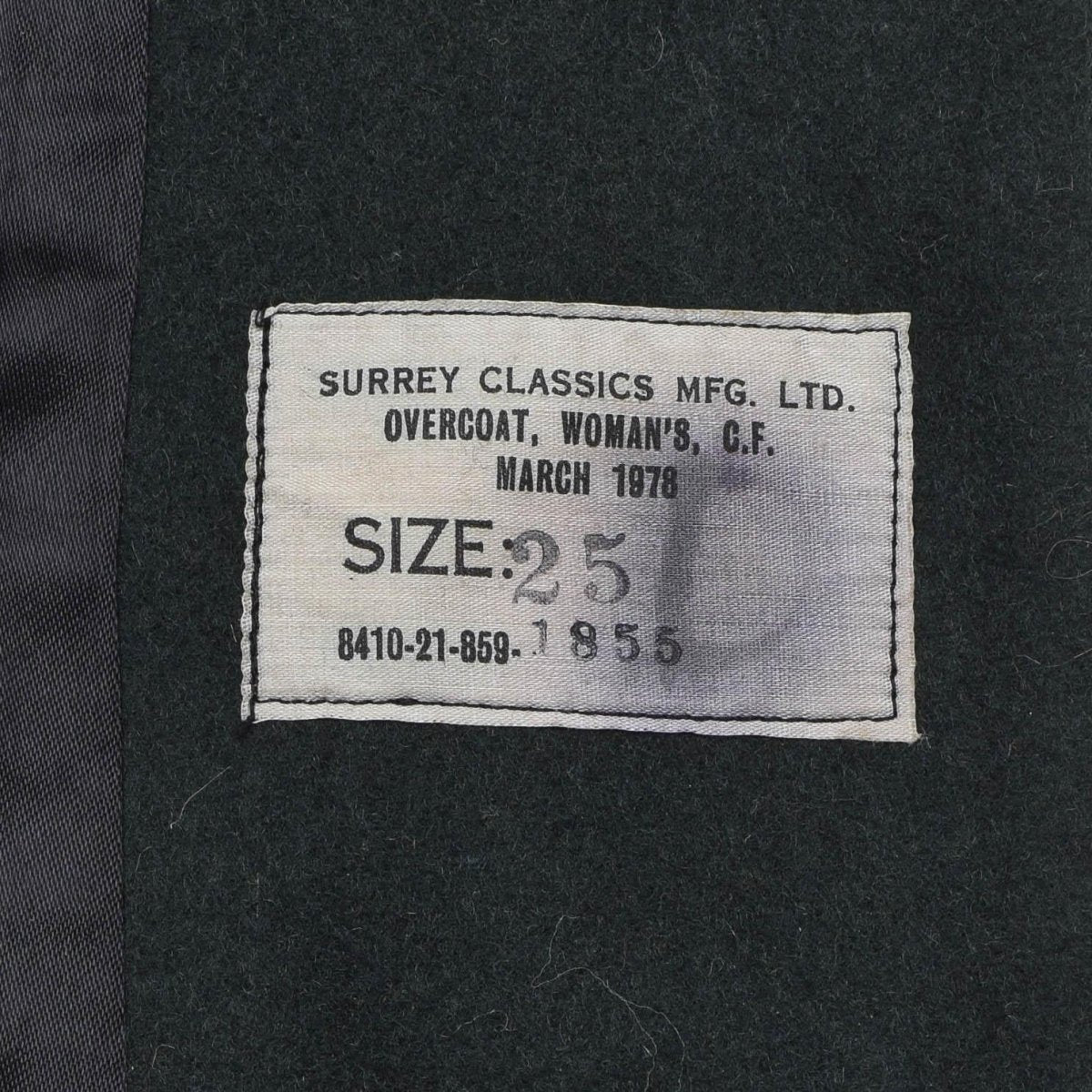 Originele wollen overjas voor dames van het Canadese leger, militair surplus, donkergroen