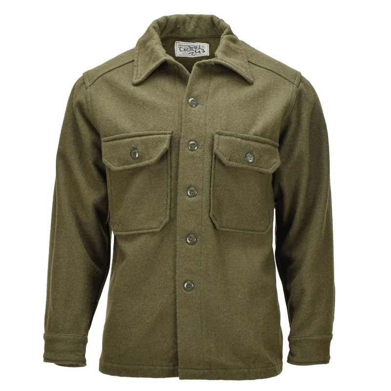 Original Canadian Army Wool Field Jacket Vintage Military Surplus Olive - GoMilitar