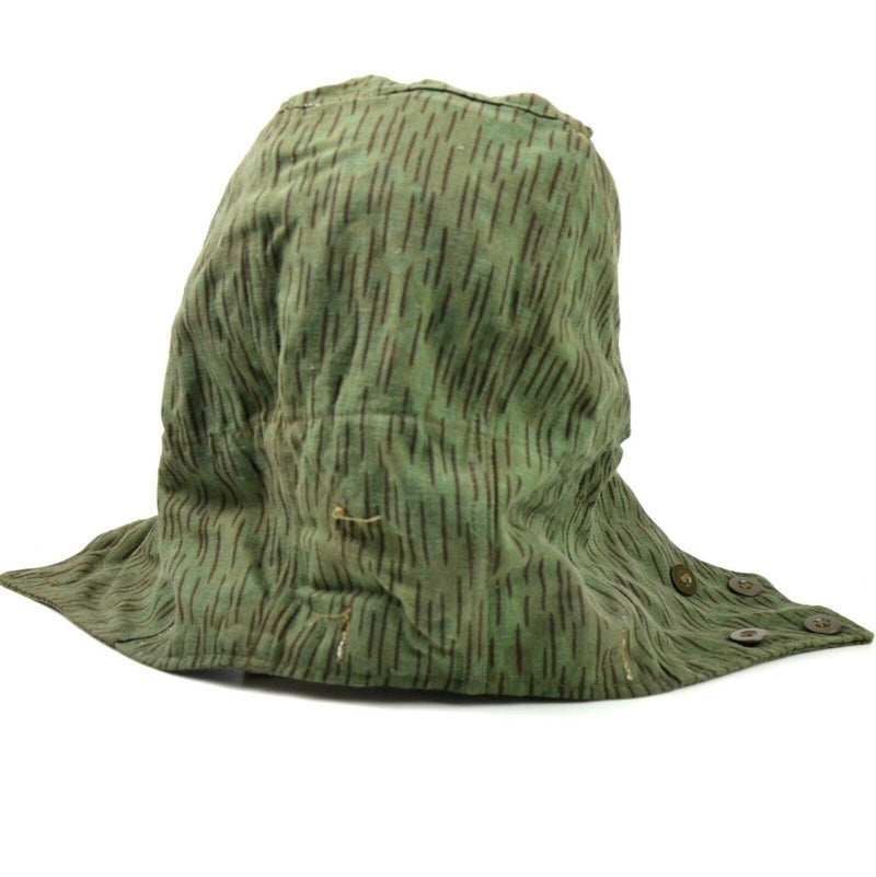 Original Czech army M60 camouflage hood for military field jackets with button attachments and weather-resistant fabric.
