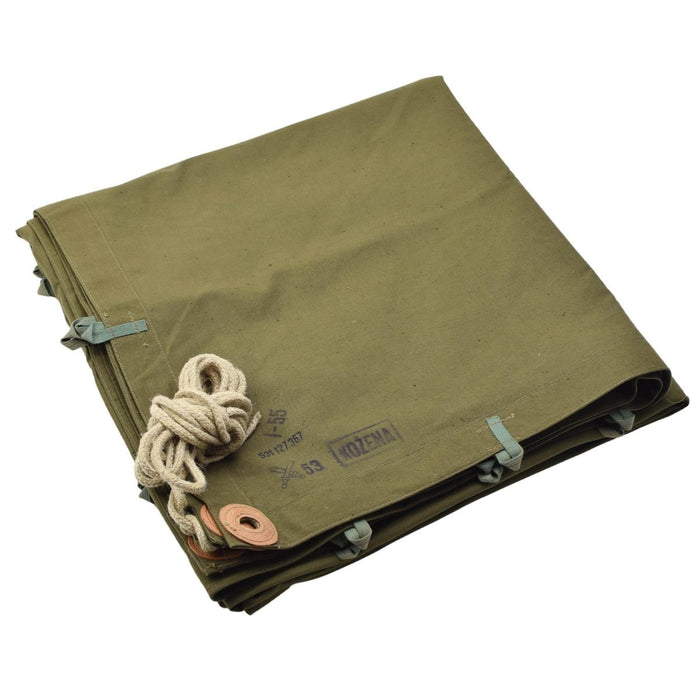 Originele Tsjechische leger kaki ponchotent waterbestendig vintage kamperen buiten - GoMilitar