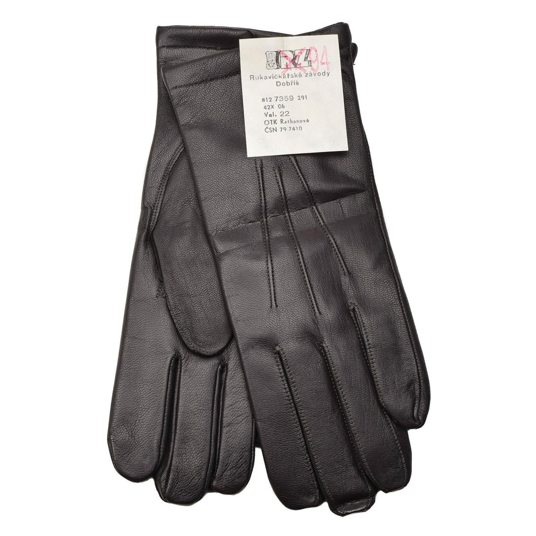 Originele Tsjechische leger winter warm koud bruin lederen handschoenen casual strakke pasvorm nieuw
