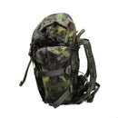 Original Czech military MOLLE backpack in woodland camo with quick-release, 30L capacity, padded and waterproof design