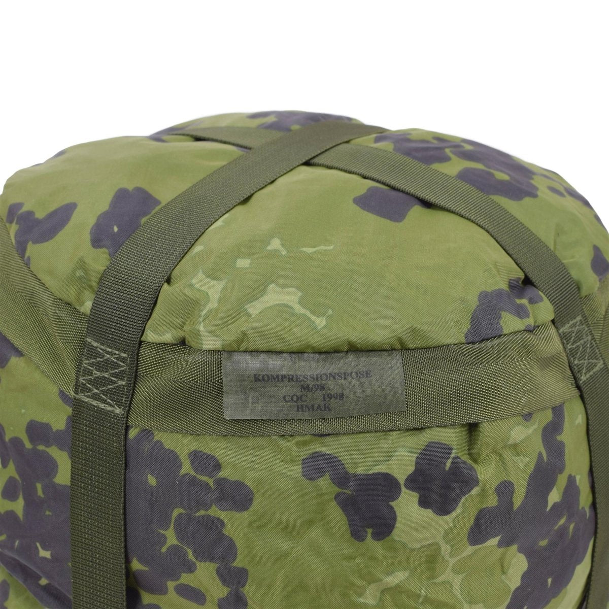 Originele Deense militaire compressietas M84 Camo PU gecoat lichtgewicht nieuw