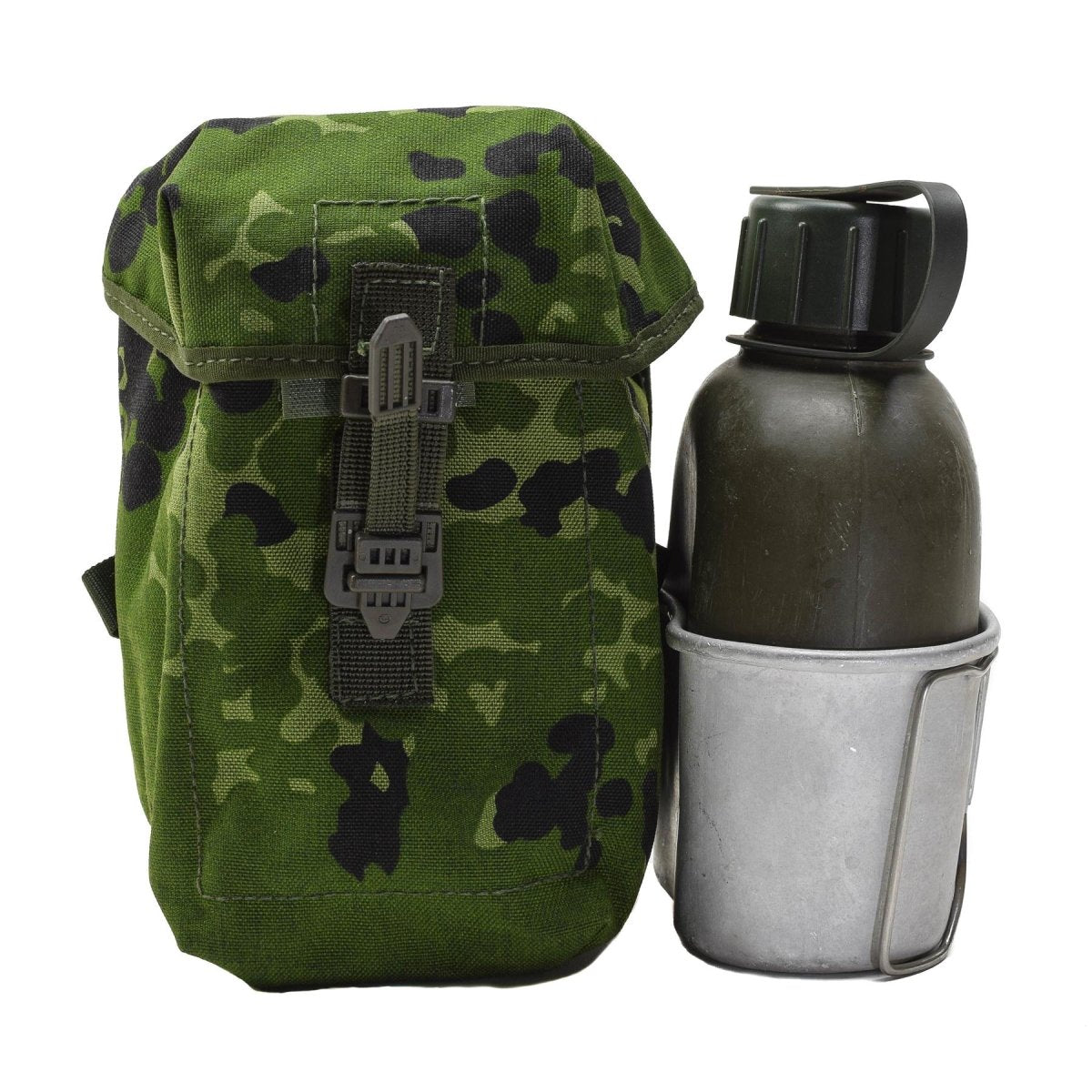 Originele Deense militaire fleskante kantine pouch Universal Attachment DK Camouflage