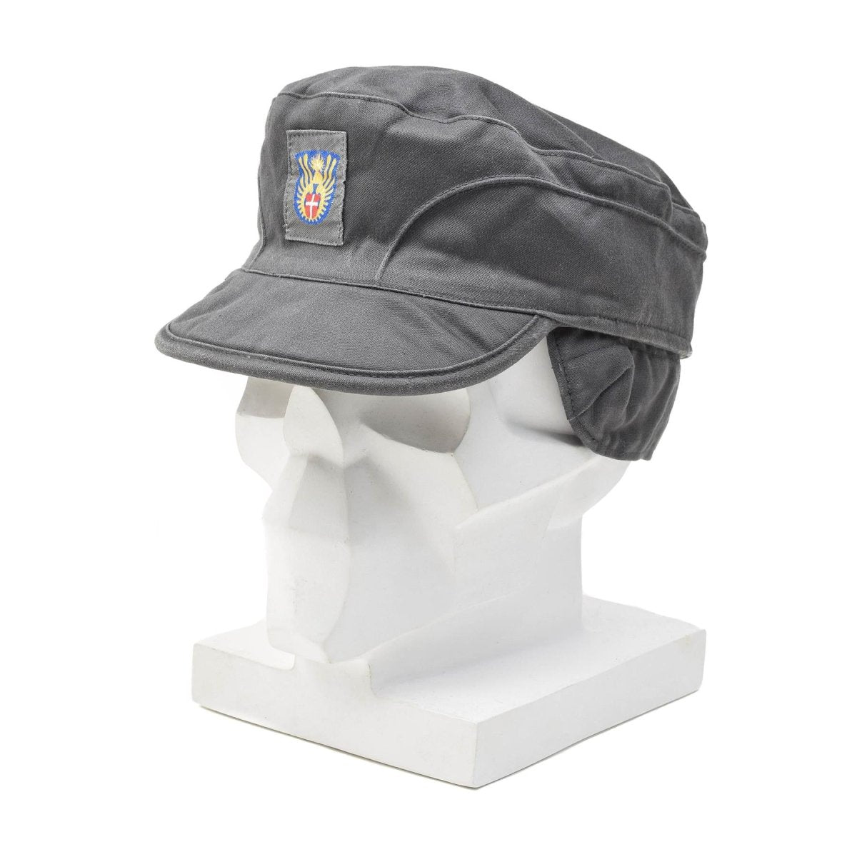 Origineel Deens militair grijs leger cap lichtgewicht opvouwbare oorklappen vintage nieuw