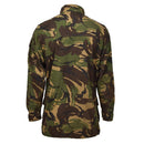 Back view of original Dutch army M65 waterproof military parka in camouflage with thermal lining and durable fabric