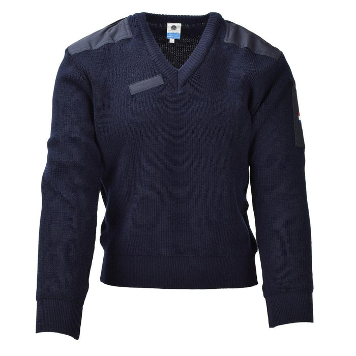 Originele Nederlandse militair blauwe trui pullover wollen bodywarmer lange mouw NIEUW - GoMilitar