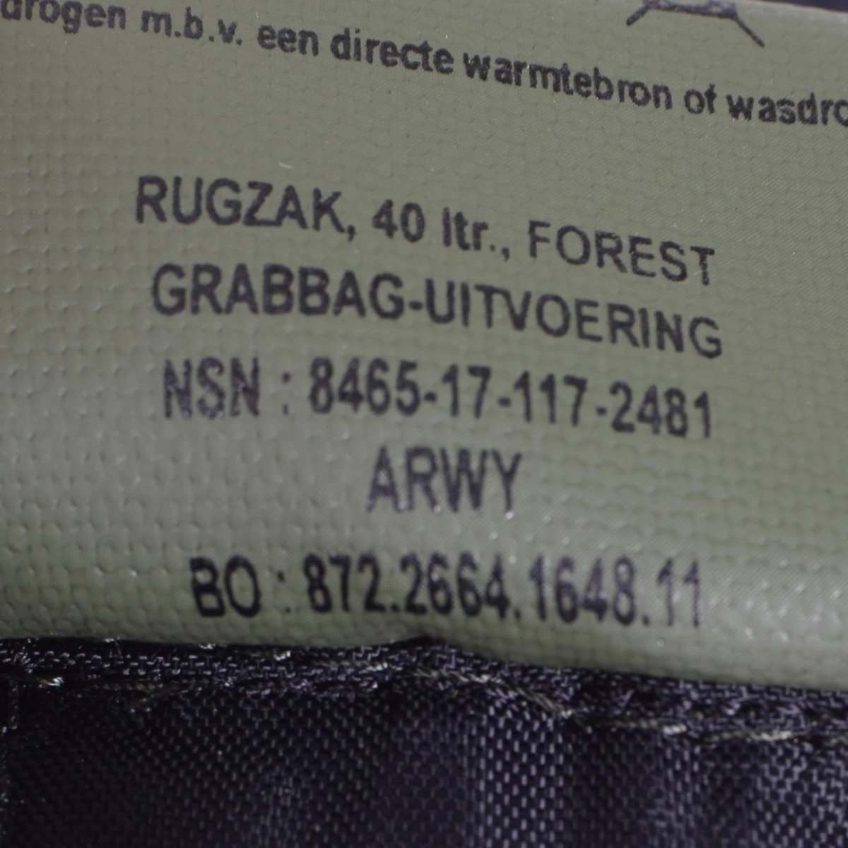 Originele Nederlandse militaire dagpack mariniers rugzak wandelen camping bos 40l