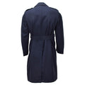 Originele Nederlandse militaire formele kledingjas met dubbele rij knopen en riem blauw