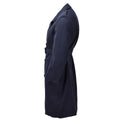Originele Nederlandse militaire formele kledingjas met dubbele rij knopen en riem blauw