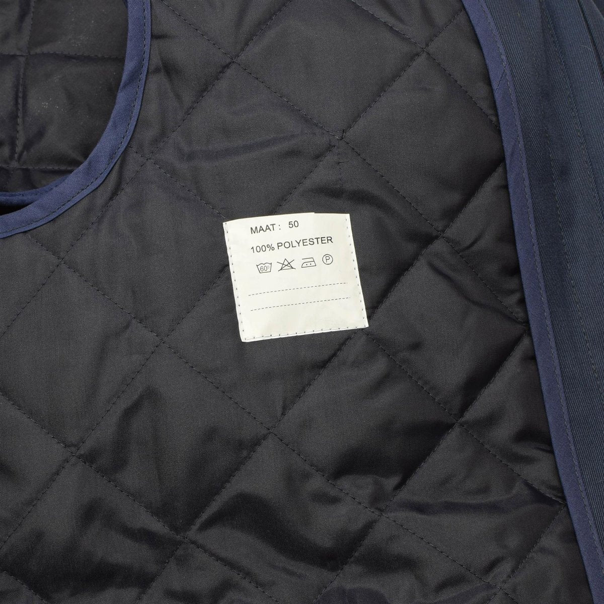 Origineel Nederlandse militaire kwestie heren regenjas gewatteerde voering trenchcoat solide blauw