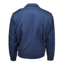 Back view of Original Dutch military blue field jacket with detachable quilted liner for versatile weather use