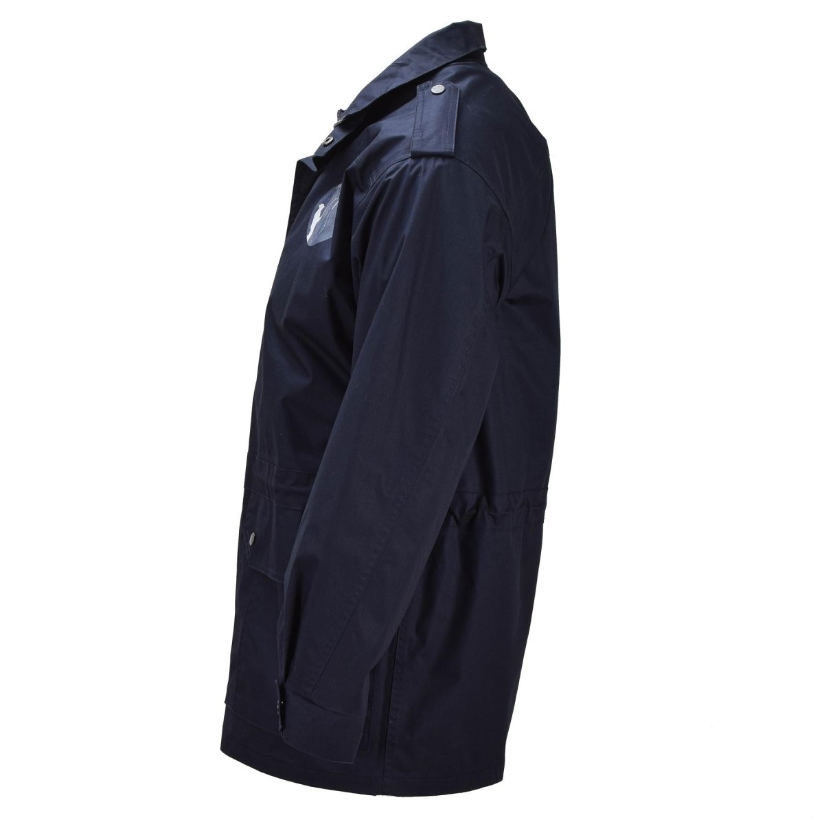 Originele Nederlandse Militaire Parka Meerdere Zakken Hoge Hals Visserslogo Blauw