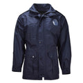 Originele Nederlandse Militaire Parka Meerdere Zakken Hoge Hals Visserslogo Blauw