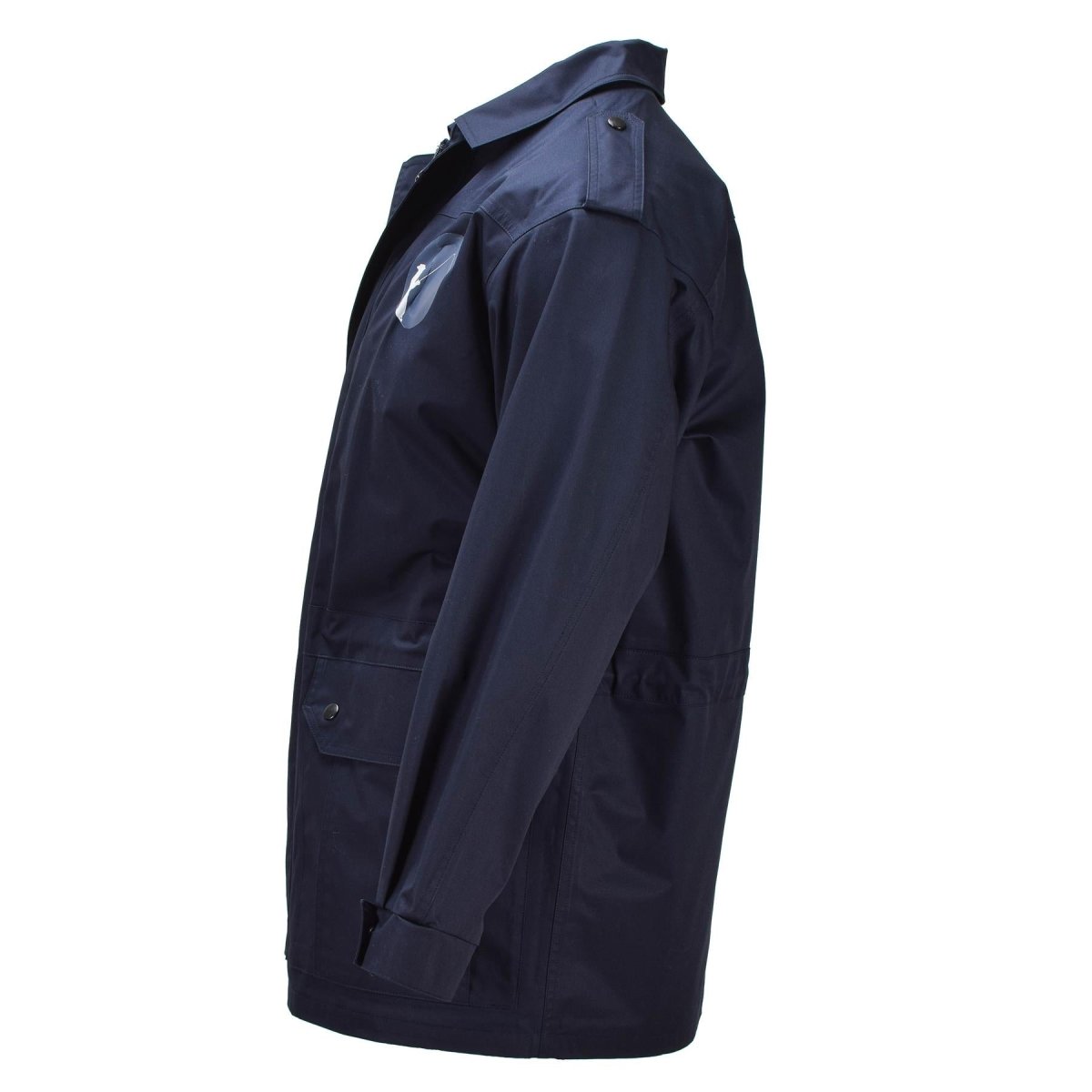Origineel Nederlandse Militaire Parka Turn Down Collar Fisherman Logo Legerjas Blauw