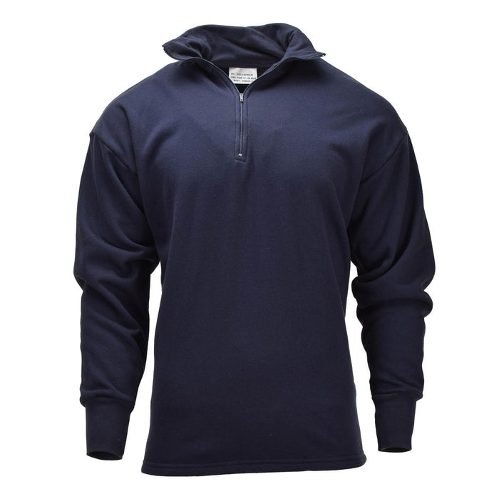 Origineel Nederlands Militair Thermisch Ondershirt Lange Mouw Halve Ritssluiting Blauw - GoMilitar