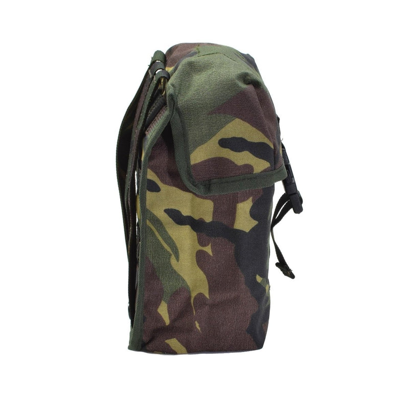 Original Dutch Military universal molle pouch in DPM camo with buckle closure for tactical gear and outdoor use.