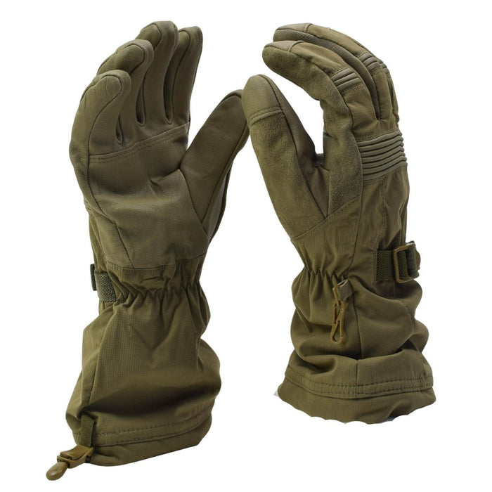 Originele Nederlandse Militaire Winter ECWS Handschoenen Waterdicht Geitenleer Palm Olive - GoMilitar