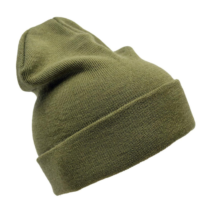 Originele Nederlandse Militaire WoolGuard Roll Top Wollen Muts Wintermuts Groen - GoMilitar