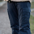 Originele Nederlandse militaire werkbroek mannen versterkte knieën vrachtzakken blauw