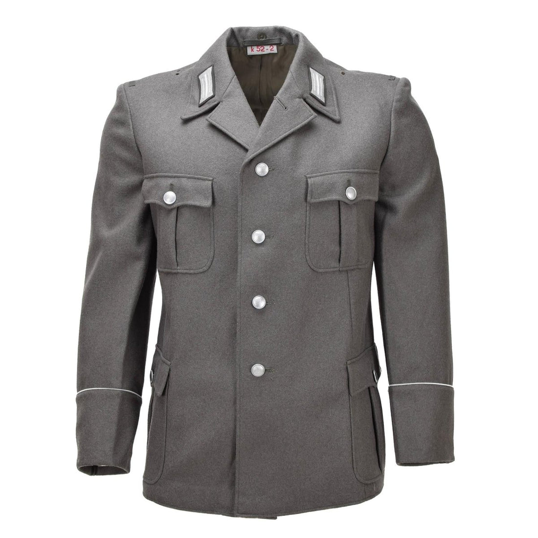 Origineel Oost-Duits militair kleedjack, epauletten, kraagpatches, grijs
