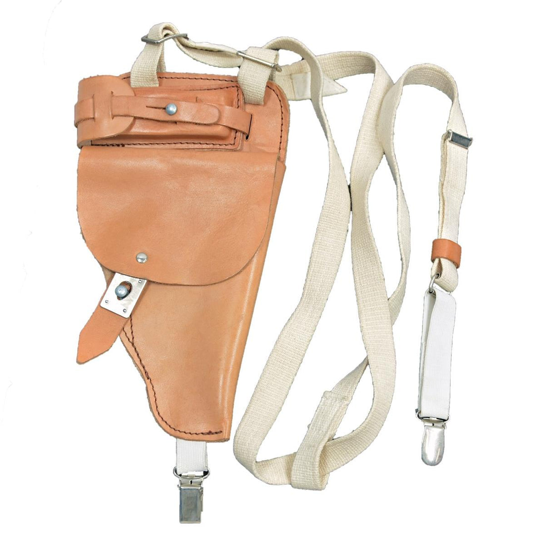 Originele Oost-Duitse militaire M74 schouderpistoolholster NVA leer bruin
