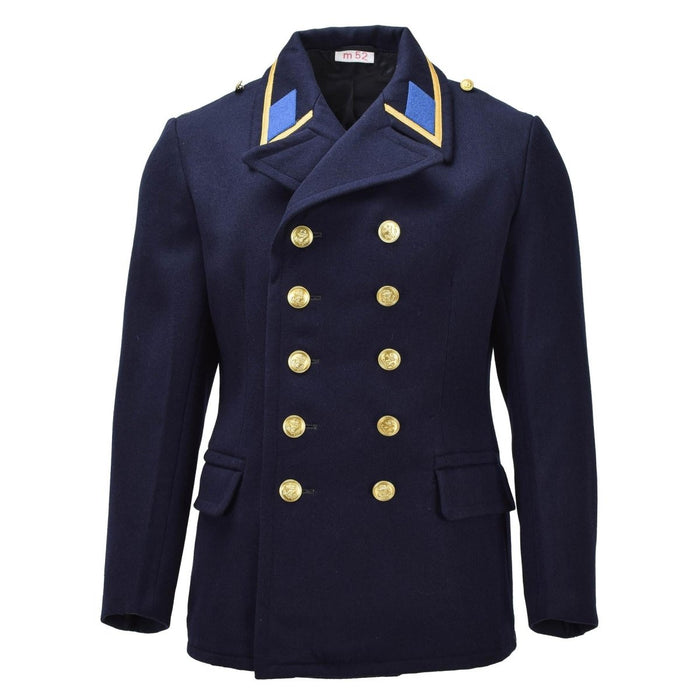 Originele Oost-Duitse Militaire VM Overjas Double Breasted Vintage Blauw - GoMilitar
