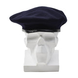 Origineel Frans leger donkerblauwe wol baret command lichtgewicht cap vintage nieuw