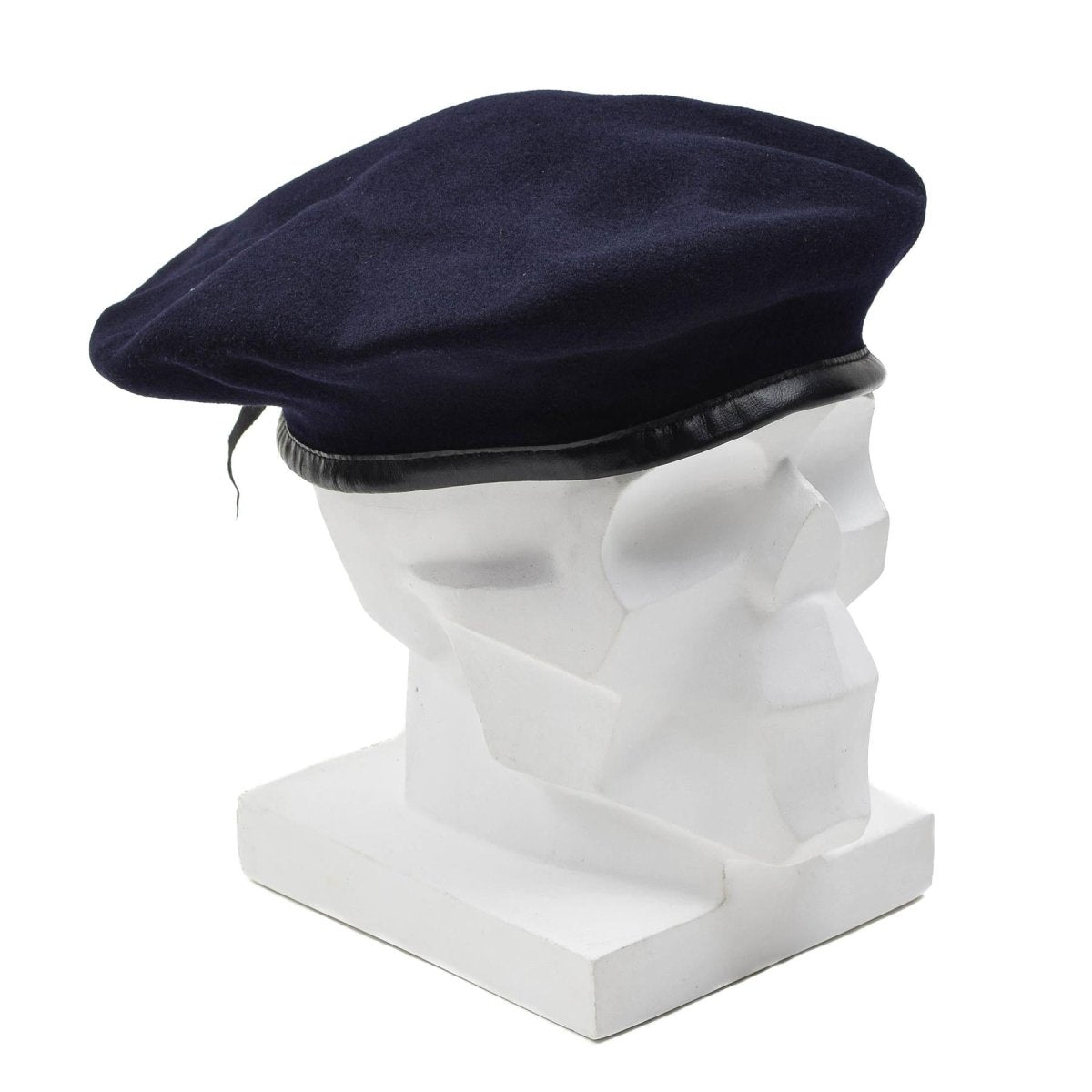 Origineel Frans leger donkerblauwe wol baret command lichtgewicht cap vintage nieuw