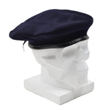 Origineel Frans leger donkerblauwe wol baret command lichtgewicht cap vintage nieuw