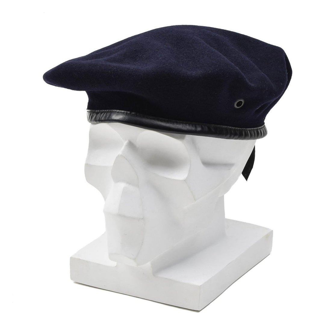 Origineel Frans leger donkerblauwe wol baret command lichtgewicht cap vintage nieuw