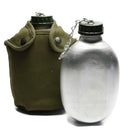 Original French Army Drinking Flask Water Bottle Canteen pot cotton pouch OD NEW - GoMilitar