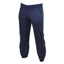 Navy blue French Army training jogger pants with elastic cuffs and side pockets for activewear and casual use.