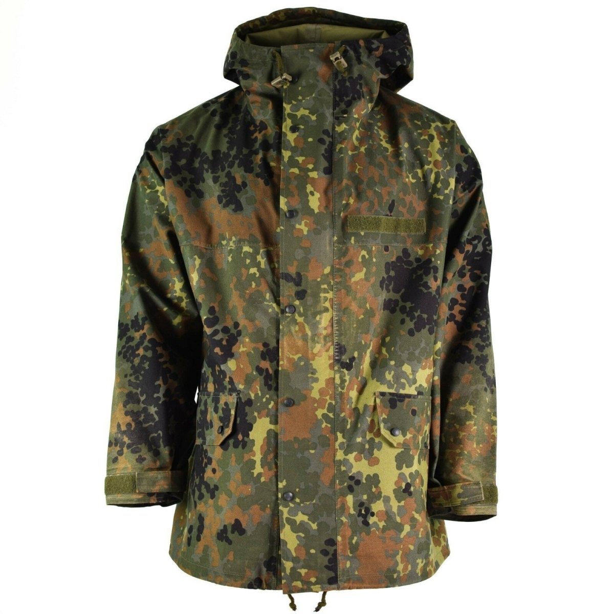 Originele Duitse legerveldjack Goretex Flecktarn Waterdichte regenwiel Parka