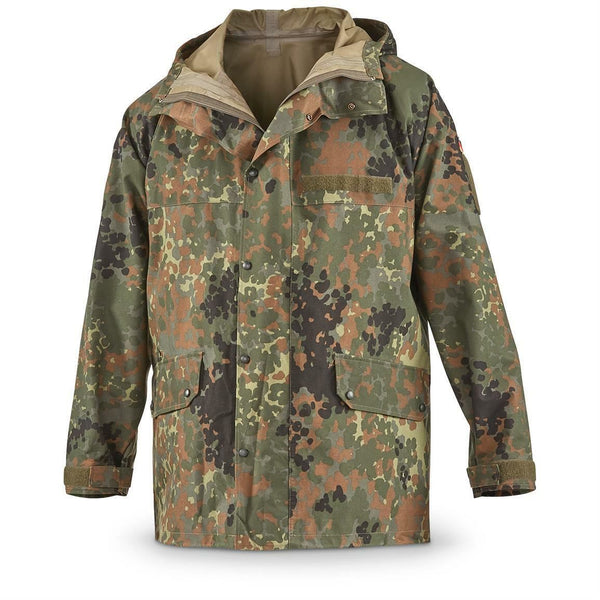 Originele Duitse legerveldjack Goretex Flecktarn Waterdichte regenwiel Parka