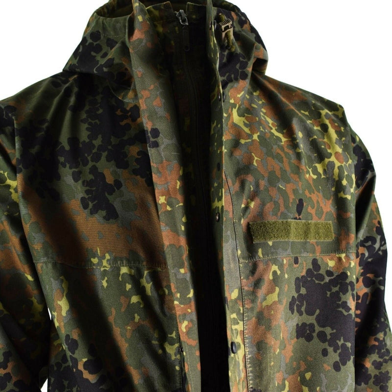 Original German army field Jacket GoreTex Flecktarn waterproof rain parka NEW - GoMilitar