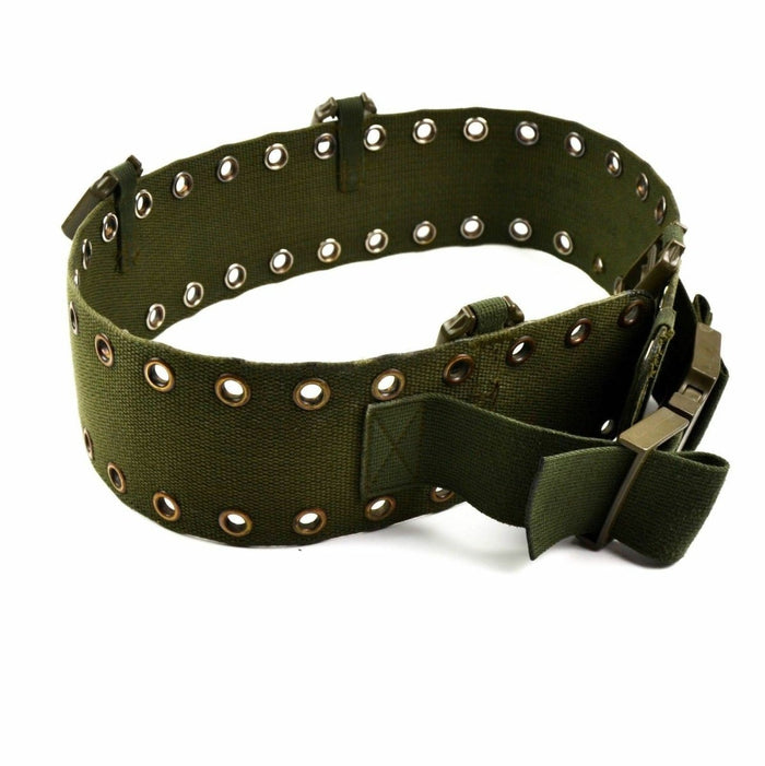Originele tactische riem van het Duitse leger met metalen oogjes en stevige gesp voor zwaar gebruik buitenshuis en in de strijd