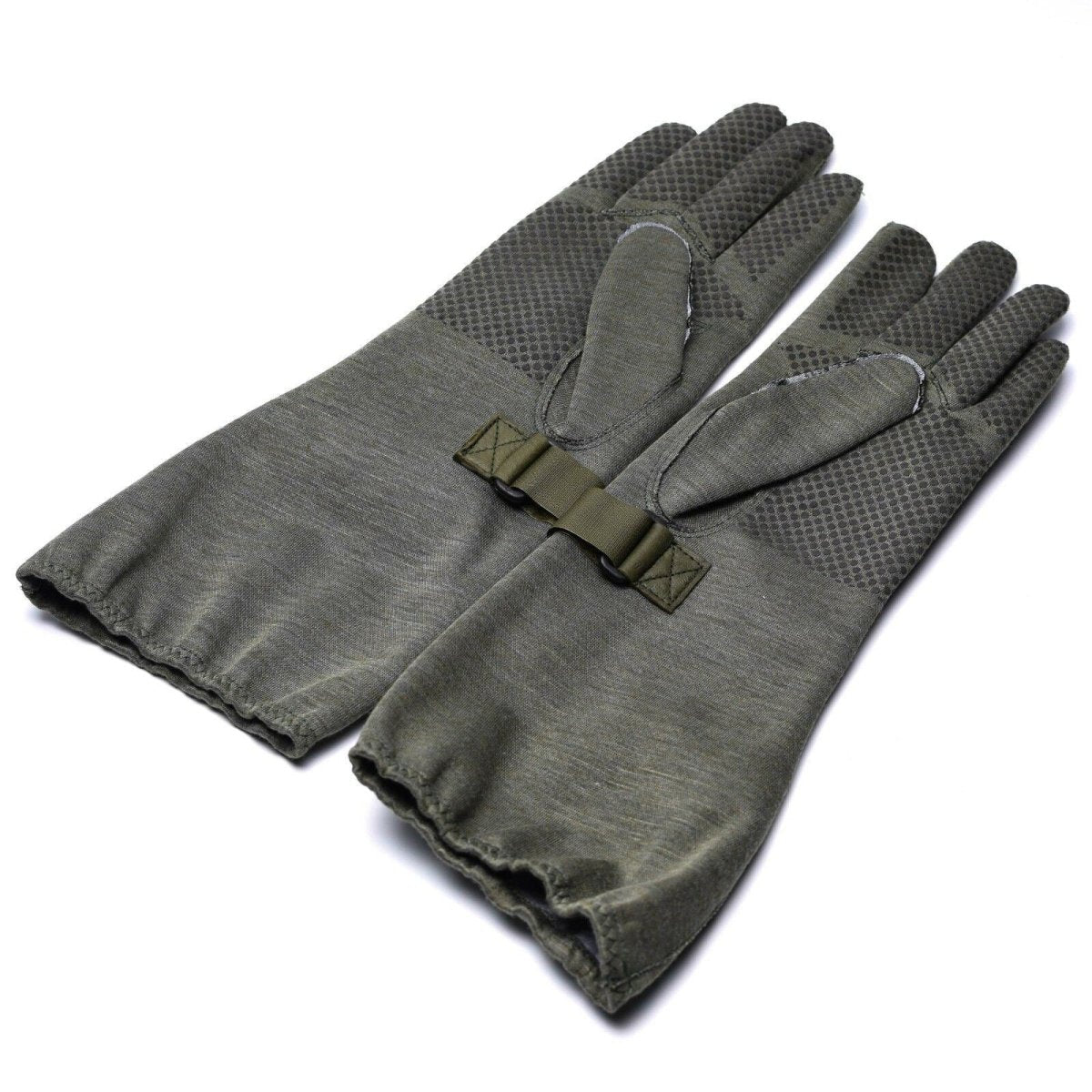 Originele Duitse leger Nomex Pilot Handschoenen met Grapper Gray Militaire uitgifte Nieuw