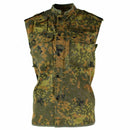 Original German Army Flecktarn camo tactical vest with zipper and multiple pockets for outdoor and military use
