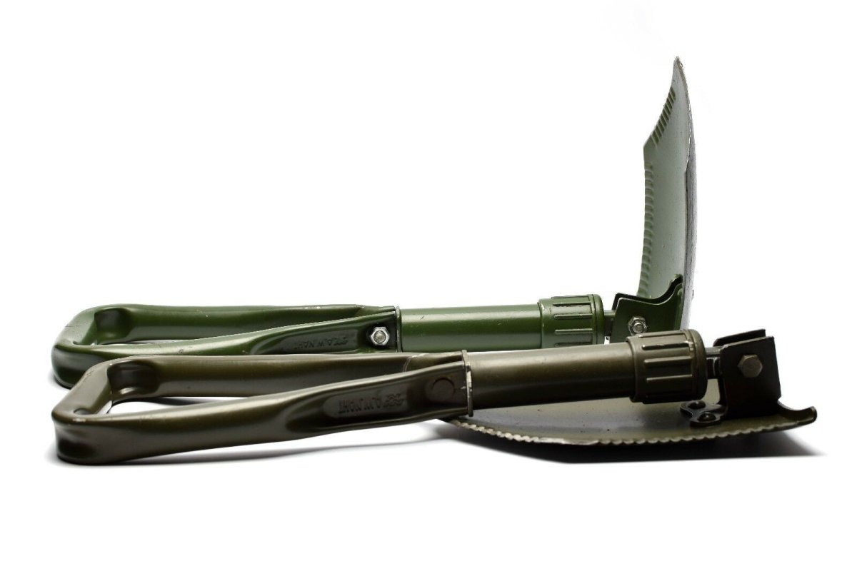 Originele Duitse BW Army Folding Shovel. Overleving buiten groen schade