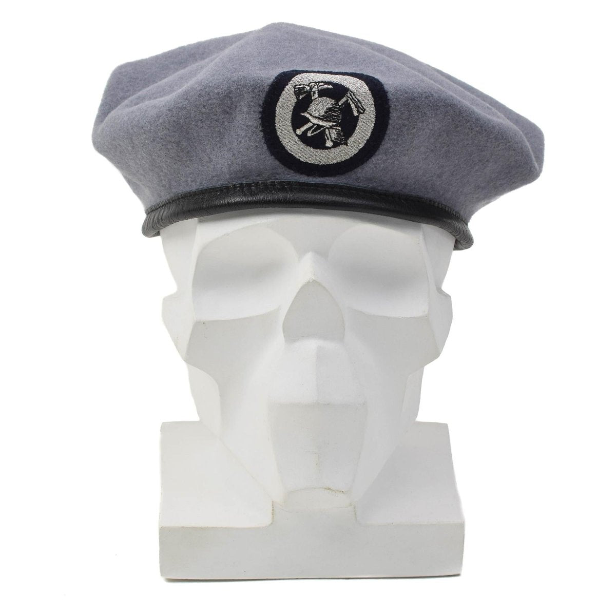 Originele Duitse brandweer baretpet geborduurde stoffen badge grijs