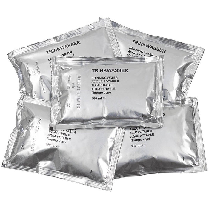 Origineel Duits militair nooddrinkwater 5 x 100 ml lange houdbaarheid - GoMilitar