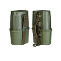 Originele Duitse militaire fles 0,8L kunststof kantine aluminium beker olijf