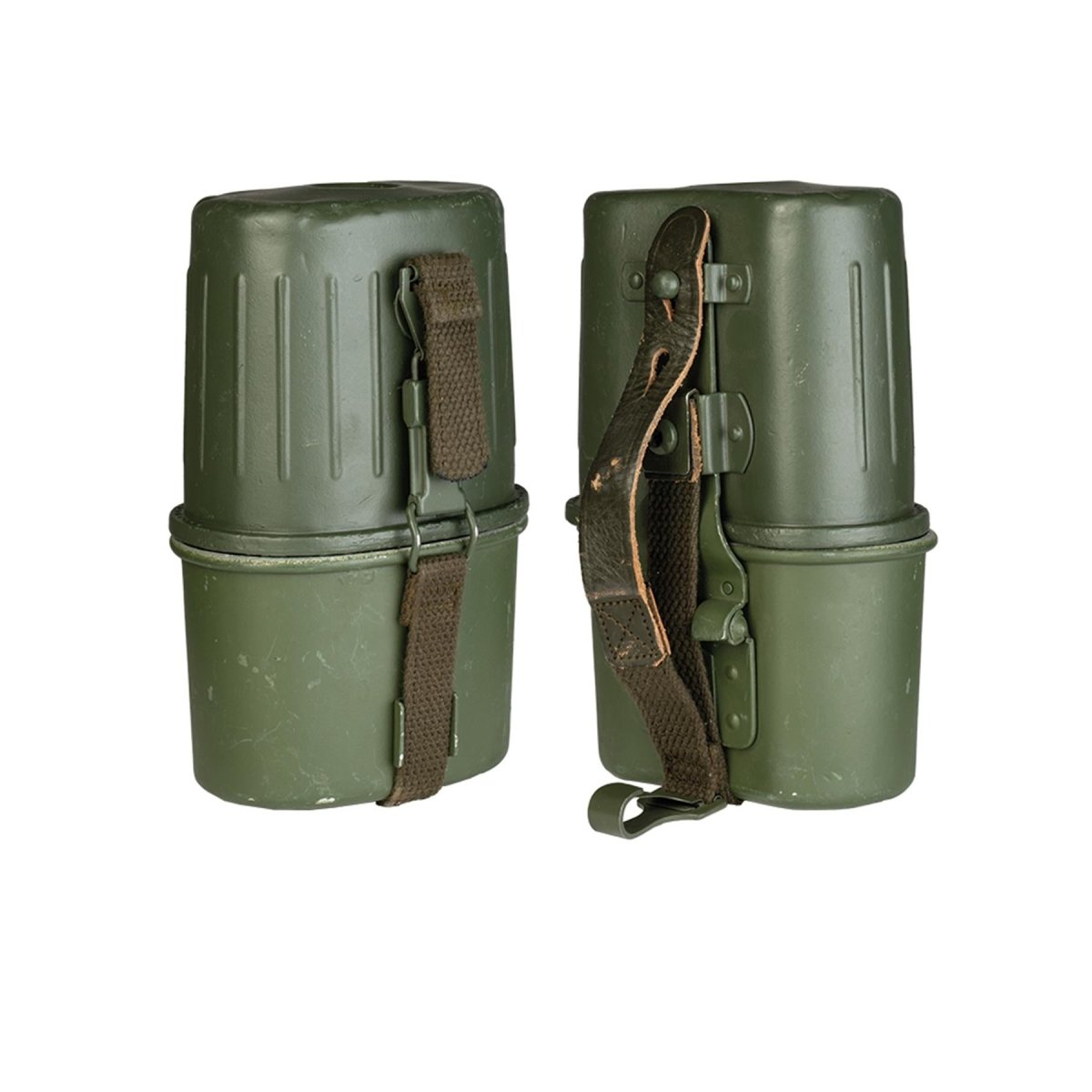 Originele Duitse militaire fles 0,8L kunststof kantine aluminium beker olijf