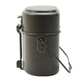 Originele Duitse militaire puinhoopset aluminium 3-delige potdekselcontainer olijf