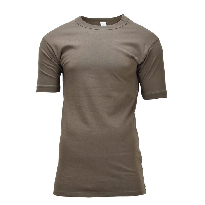 Origineel Duits militair thermisch ondershirt katoen met korte mouwen overtollig olijfgroen van ademend, duurzaam katoen voor gebruik buitenshuis