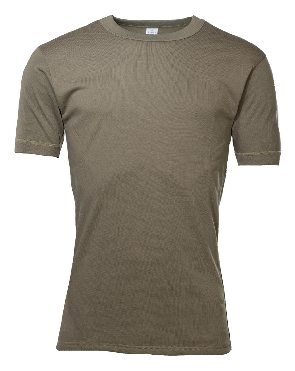 Origineel Duits militair thermisch ondershirt katoen korte mouw surplus olijf