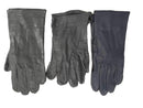 Three pairs of original German army leather gloves in gray and dark shades, military surplus tactical design