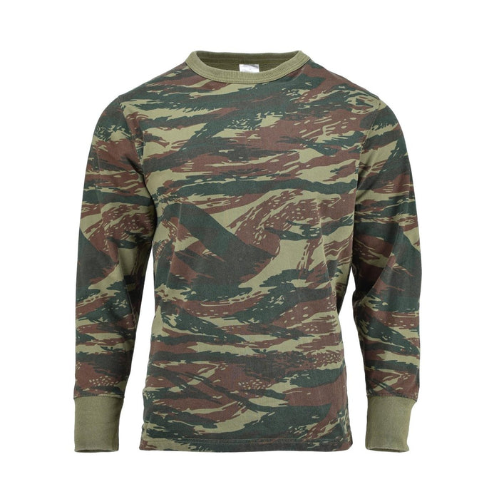 Grieks militair sweatshirt met hagediscamouflagepatroon, stretchstof, elastische manchetten en ronde hals voor comfort en duurzaamheid
